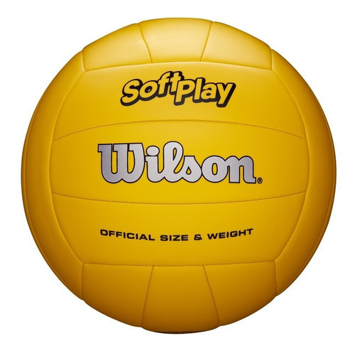 Pelota de voleibol Wilson Soft Play, suave y aterciopelada, color amarillo
