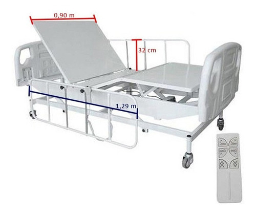Cama Hospitalar Motorizada Com Elevação + Colchão D33