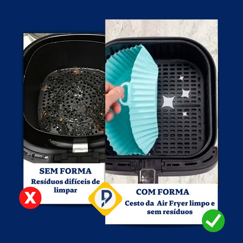 Forma De Silicone Para Air Fryer Fritadeira Forro Com Alça
