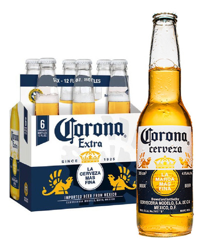 Cerveza Corona Clásica American Adjunct Lager 330 mL 6 unidades