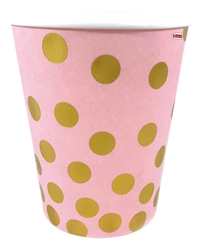 Vasos Descartables Polipapel Lunares Sparkles X 6 - Cc Color Rosa