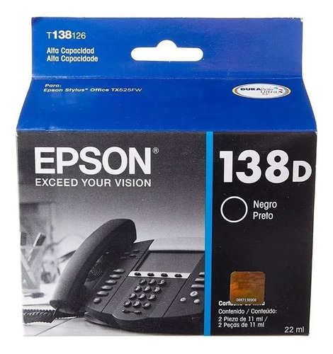 Epson 138 Negro Doble T138126 Tx 235w Tx 320 420w 430w Tx520