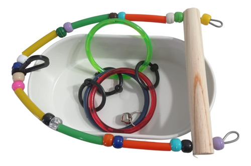 Kit Banheira Simples Balanço E Argolas, Calospita, Agapornis