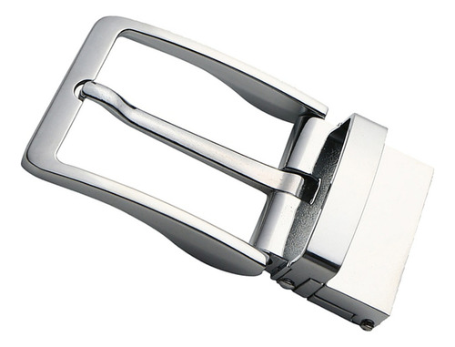Hebilla De Cinturón Rectangular Reversible Metal Con Pin