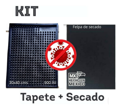 Tapete Antiderrapante Sanitizante Con Secador Incluido 40x30