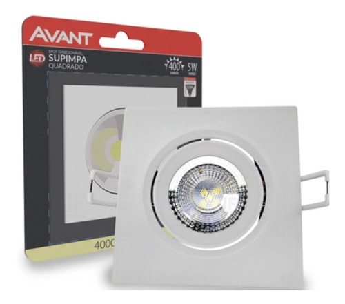 Spot Led 5w Avant Quadrado Branco Neutro 4000k 127V/220V