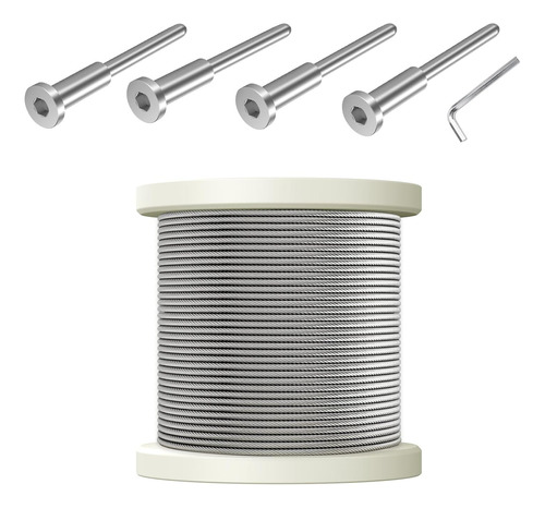 50 Pack 1/8 Invisible Cable Railing Kit With 300ft 1/8 T316 