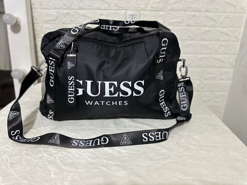 Maleta Guess Deportiva-casual Negro Letras
