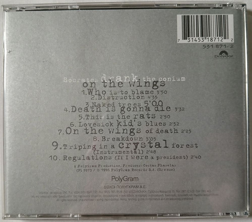 Cd Socrates Drunk The Conium - On The Wings - Imp, Raríssimo Edição Limitada (Usado)