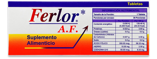 Ferlor Af, Caja Con 30 Tabletas, Solar