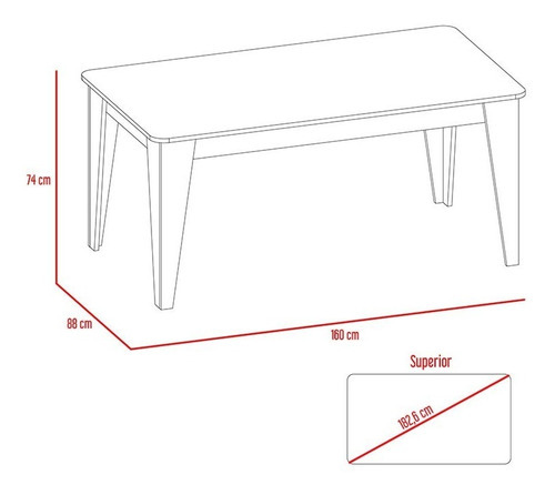Mesa Comedor Torino 160 Habano