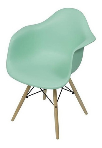 Silla Auxiliar Sala O Comedor Con Brazos Eames Verde Menta