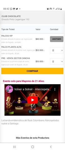 Imagen 2 de 2 de 2 Entradas Palco Vip Para Concierto De Aterciopelados