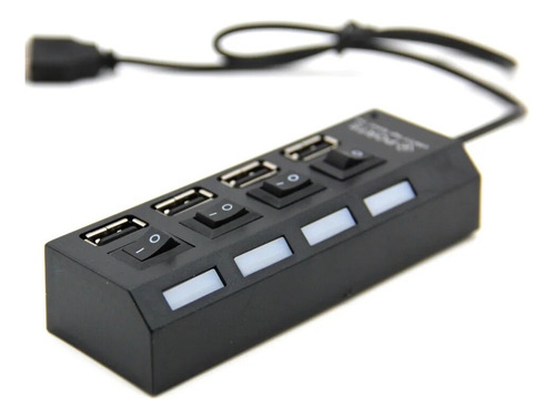 Hub 4 Puertos Usb Con Indicador De Luz Con Switch
