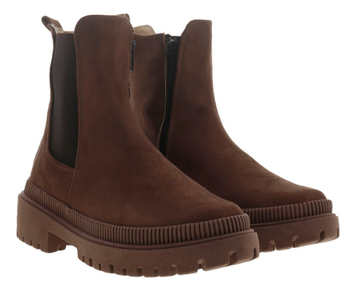 Imagen 3 de 4 de Botines Botas Dama Chunky De Gamuza Y Elástico Erez
