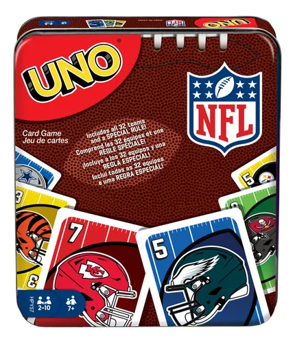 Juego De Cartas Uno Nfl Con Logotipos Ideal Para Niños Y A