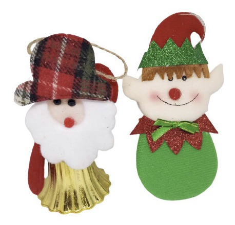 Adorno Navideño Duende Y Santa
