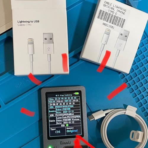 Imagen 2 de 2 de Cable iPhone Lightning Oem 1 Metro