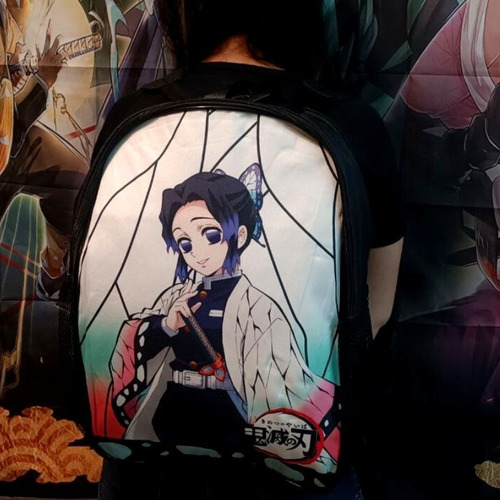 Imagen 3 de 4 de Mochila Reversible Nezuko / Shinobu Demon Slayer