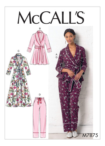 Mccalls Patterns Mccalls - Pantalones Y Batas De Pijama Par.