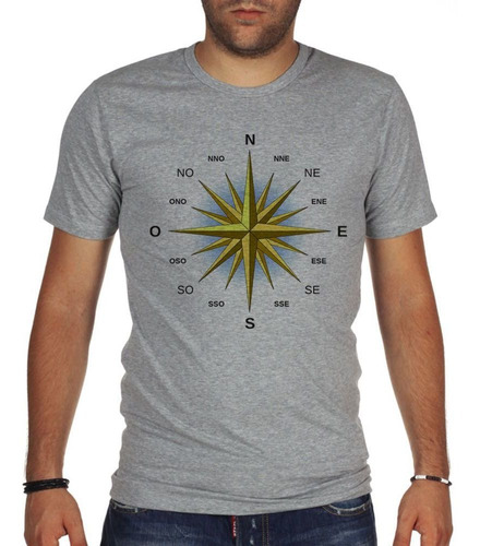 Remera De Hombre Puntos Cardinales Compass Brujula