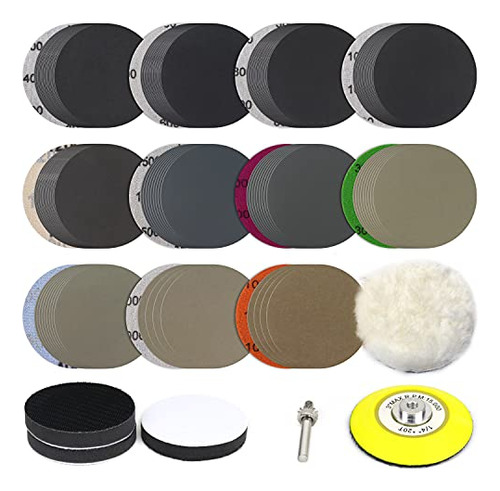 150 Pcs 3 Inch Sanding Discs Silicon Carbide 400-10000 ...