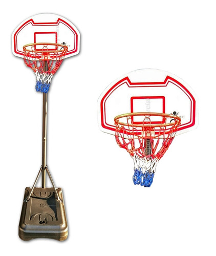 Tablero Basquet Jirafa + Aro + Red + Base Movil Basquetball