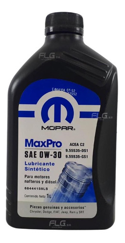 Aceite Mopar Maxpro 0w-30 1 Litro Fiat Tipo Sedan Pop 17/18