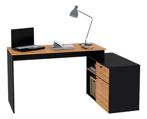 Escritorio Centro Estant Milan Negro Paraiso Ancho 168cm
