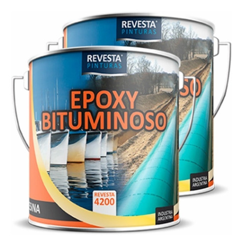 Pintura Nautica Bituminoso Epoxi Revesta 4200 P/barcos 4 Lts Color Negro