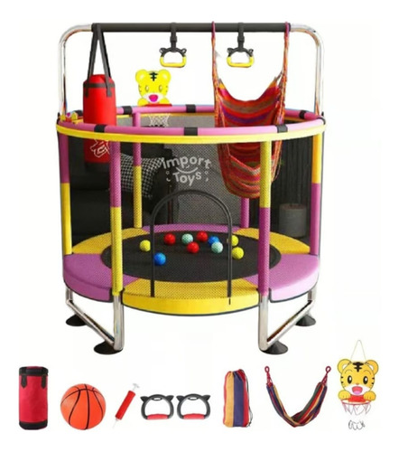 Mini Cama Trampolín Elástica Para Niños Con Accesorios