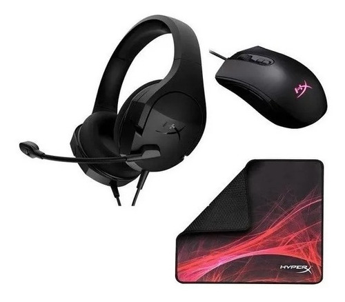 Kit Hyper X Audifonos Stinger Core, Mouse Hyper+ Tapete Msi