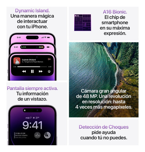 Apple iPhone 14 Pro Max (128 Gb) - Morado Oscuro Color Violeta - Bueno (Reacondicionado)