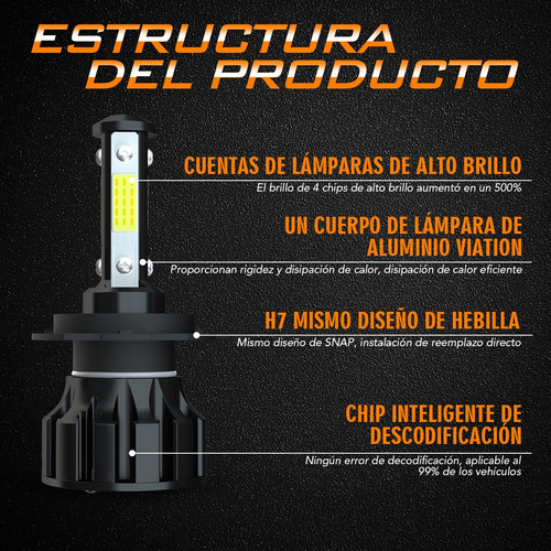 Kit De Faros Led H7 Para Hyundai Sonata 2011 2012 2013 2014