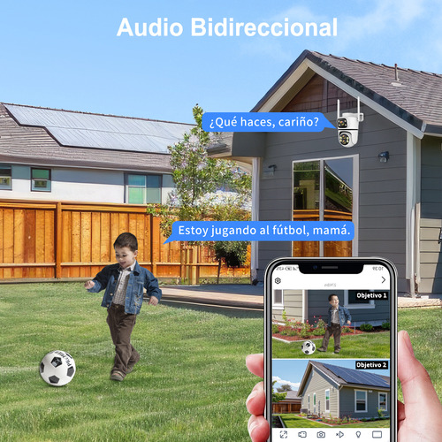 Ojo® Cámara de seguridad De Pantalla doble de triple lente con Resolución de 12MP Zoom Óptico 10x+Zoom digital 10x