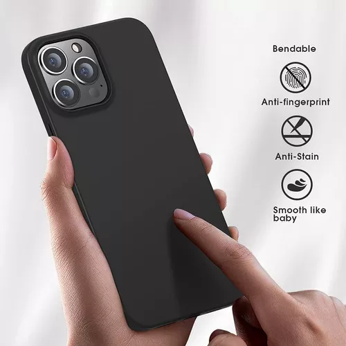 Funda iPhone 14 Pro Max silicón logo negra