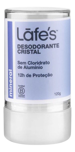 Desodorante Lafe´s Cristal Sem Alumínio 120g 100% Natural Fragrância Sem Fragrância