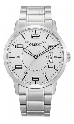 Relógio Orient Masculino Aço Inox Prata Analógico MBSS1381 50m