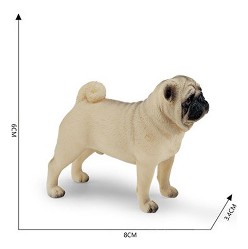 2 Figura De Perro Realista Shar Pei Chino En Miniatura,