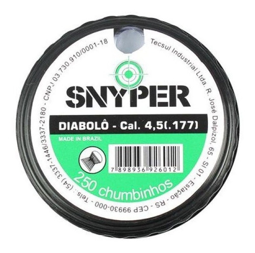 Kit 10 Cx Chumbinho Snyper 4,5mm C/ 250 Un