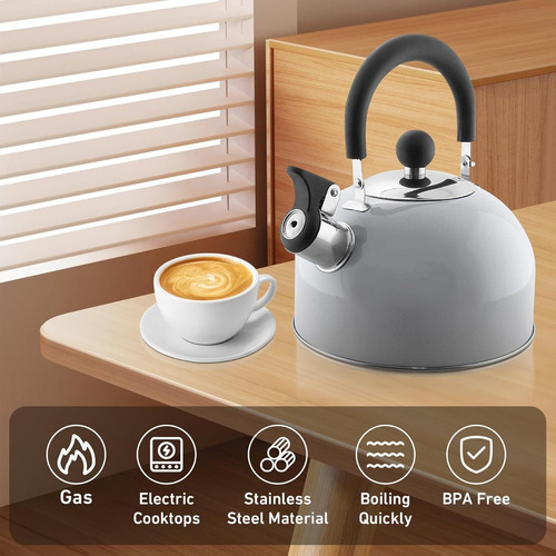 Tetera 3l Ergonómica Para Estufas Gas Eléctricas Inducción Plateado