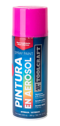 Pintura En Spray Colores Fluorescentes Rosa Toolcraft Tc1669