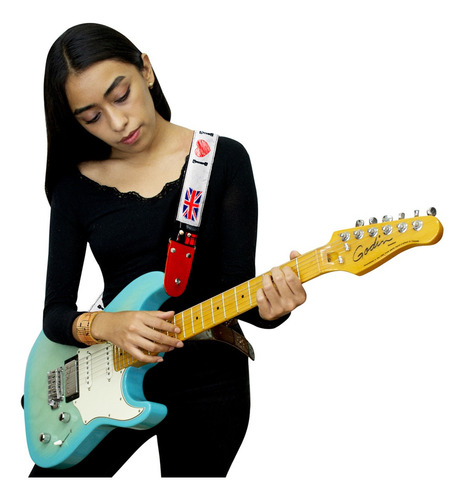 Londres - Tahalí Strap Para Guitarra O Bajo Color Multicolor