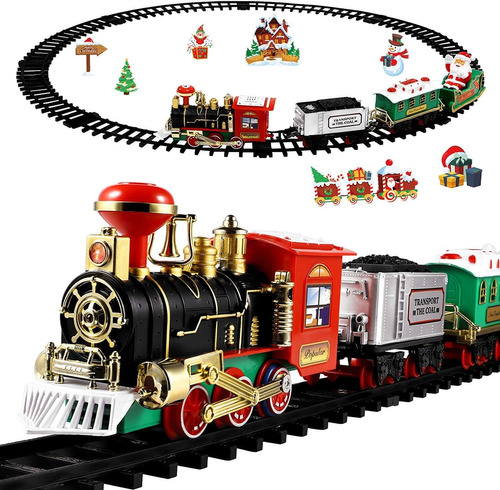 Tren Navidad Trineo Santa Claus Luces Sonido Niños Regalo 