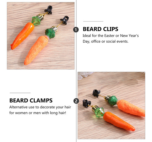 Barba Trinkets Para Hombre Con Forma De Zanahoria Y Bigote,