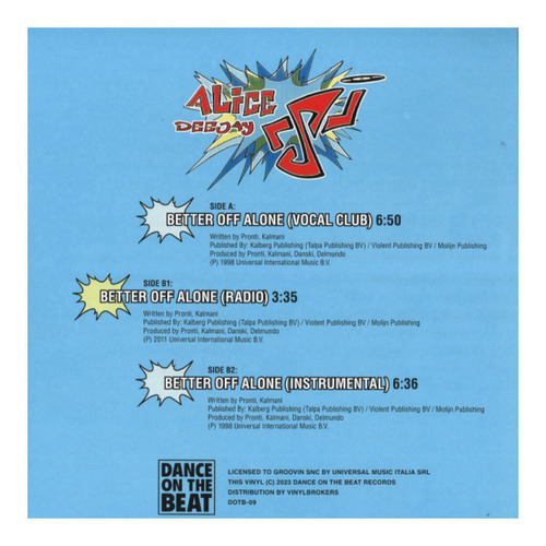 Alice Deejay - Better Off Alone | 12 Maxi Single Vinilo