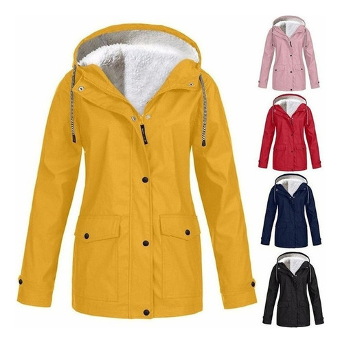 Chaqueta Casual Con Capucha Impermeable Para Mujer