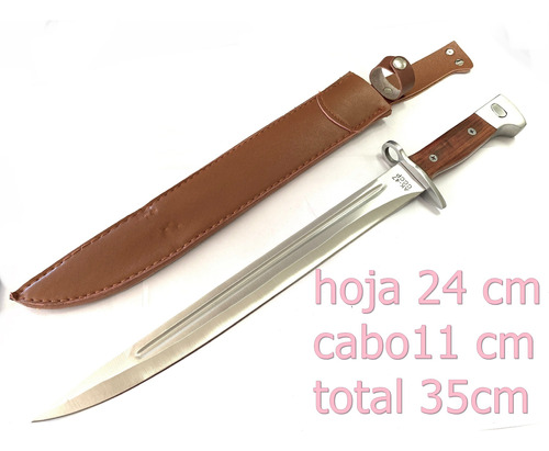 Cuchillo Militar Tipo Bayoneta Rusa 39cm Con Funda Cuerina