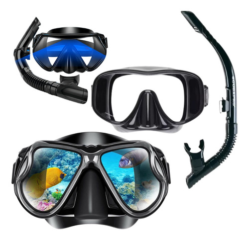 Kit Mergulho Máscara Óculos Lentes Profissional Snorkel Nfe