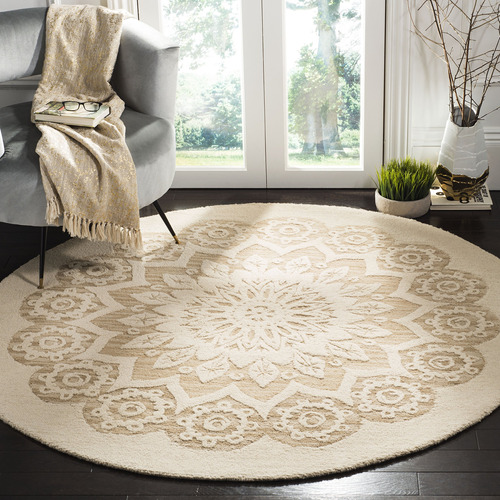 Blossom Collection Blm108b Alfombra Redonda Lana Primera 4